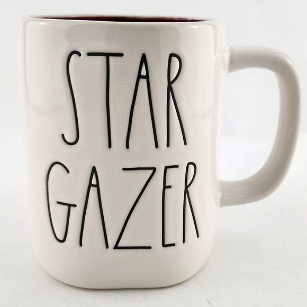 Rae Dunn Double Sided STAR GAZER Artisan White Coffee Mug Large  Letters